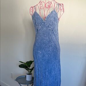 Blue Sleeveless Maxi Dress